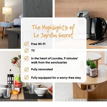Le Jardin Secret - 9 Min Sanctuaires - Rénové&équipé - Calme Sur Cour - 4 Couchages